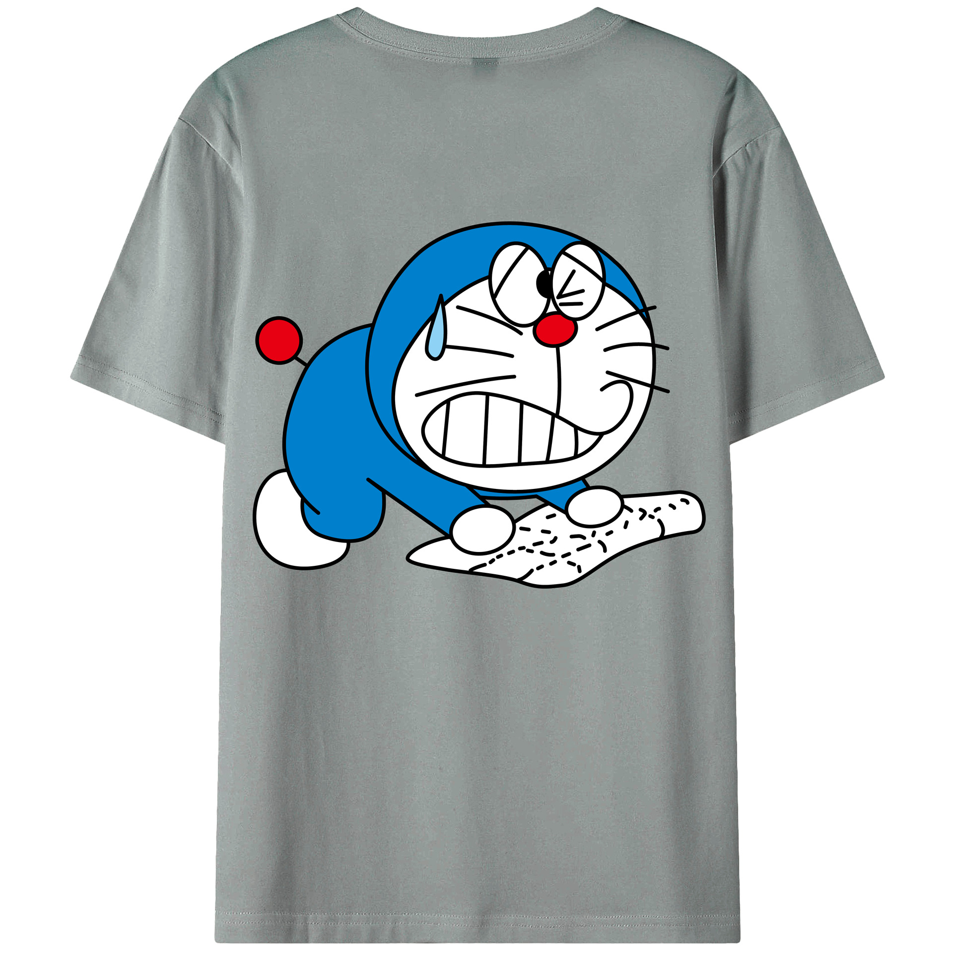 （画像用） ドラえもん Doraemon 綿100％ メンズ半袖Tシャツ（バックプリント） 通気性